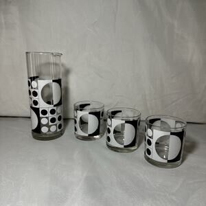 ••RARE Vintage Cera Mid-Century Mod Panton Pitcher & Glasses Bartrix - Cocktail